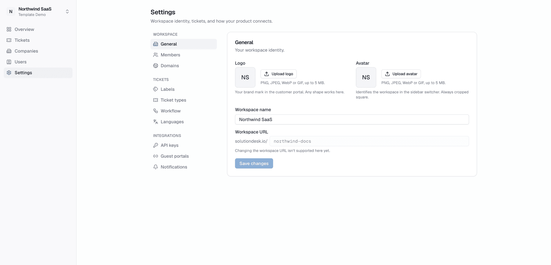 Settings general