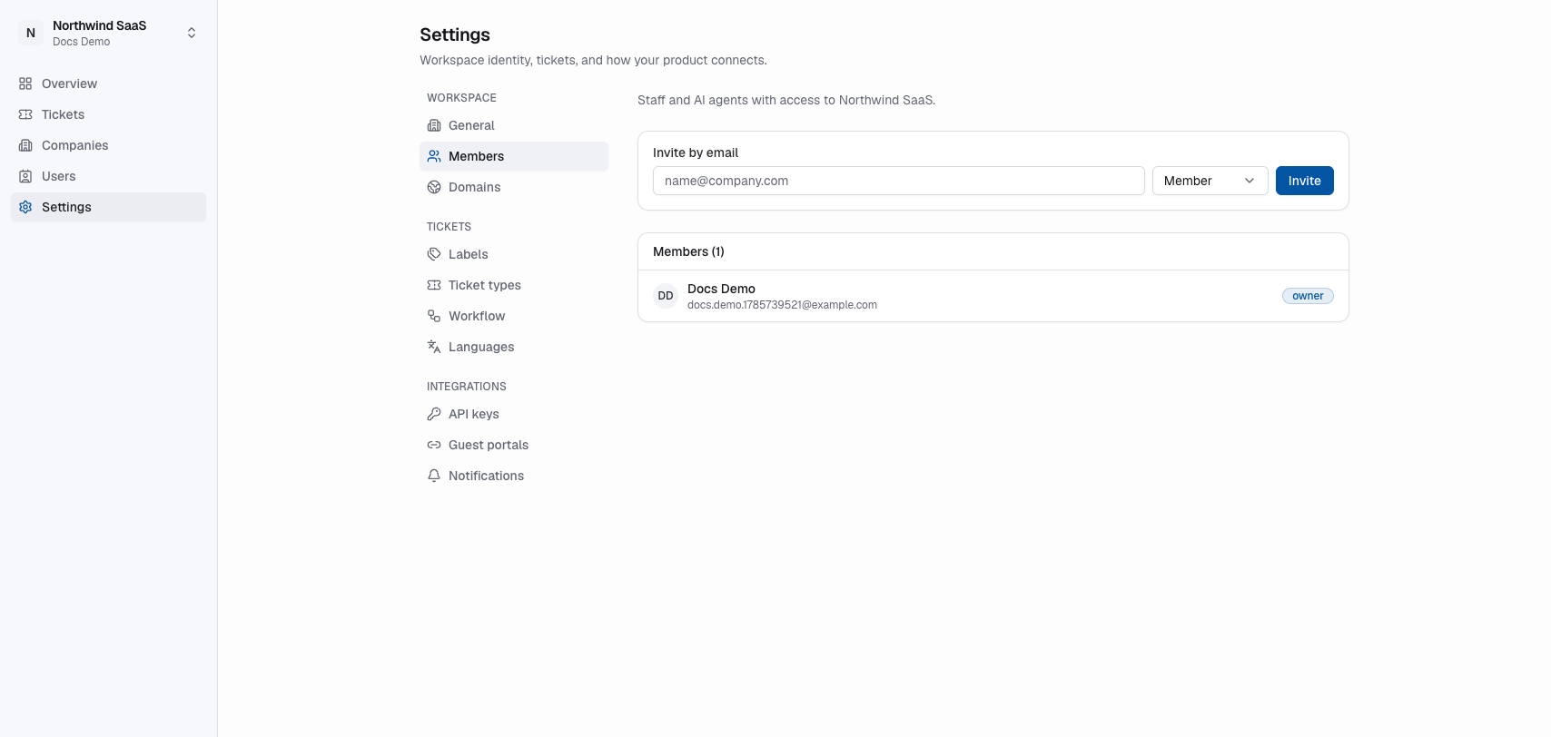 Members settings
