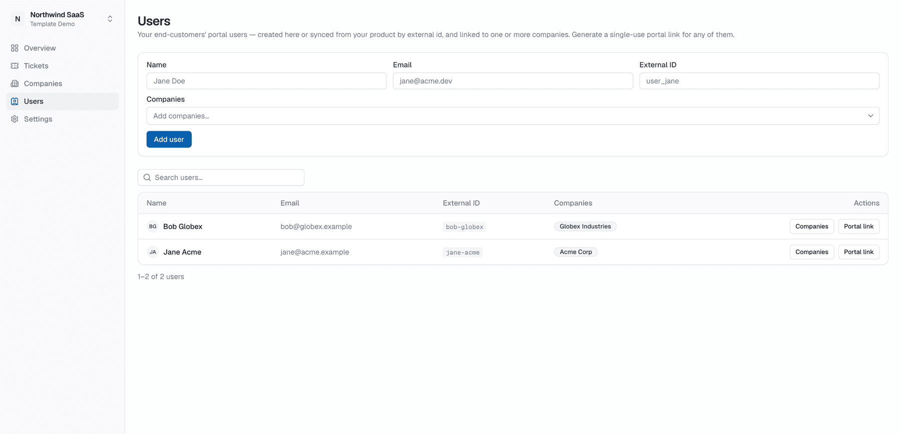 End-users list