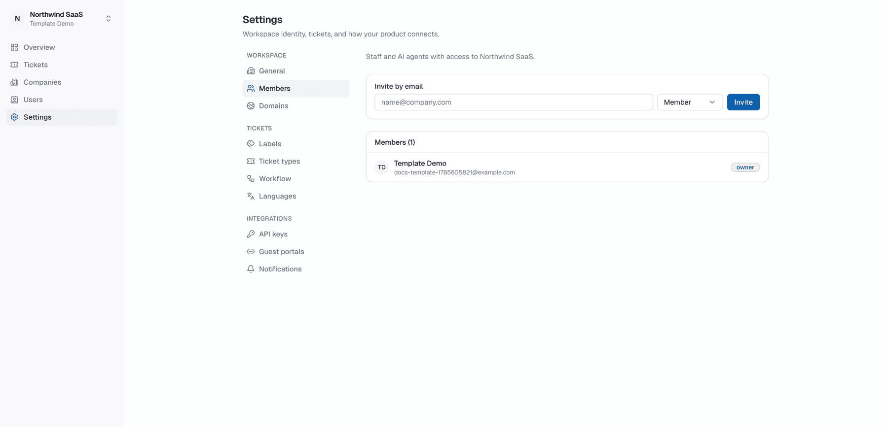 Members settings